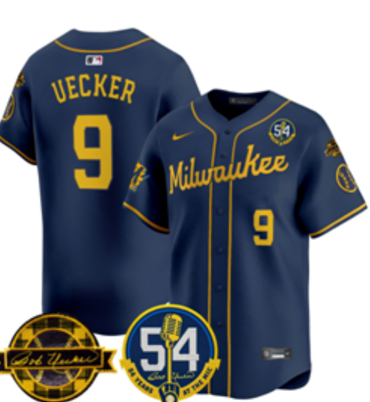 Men 2026 Milwaukee Brewers #9 Uecker blue Game Nike MLB Jersey 0408001->milwaukee brewers->MLB Jersey
